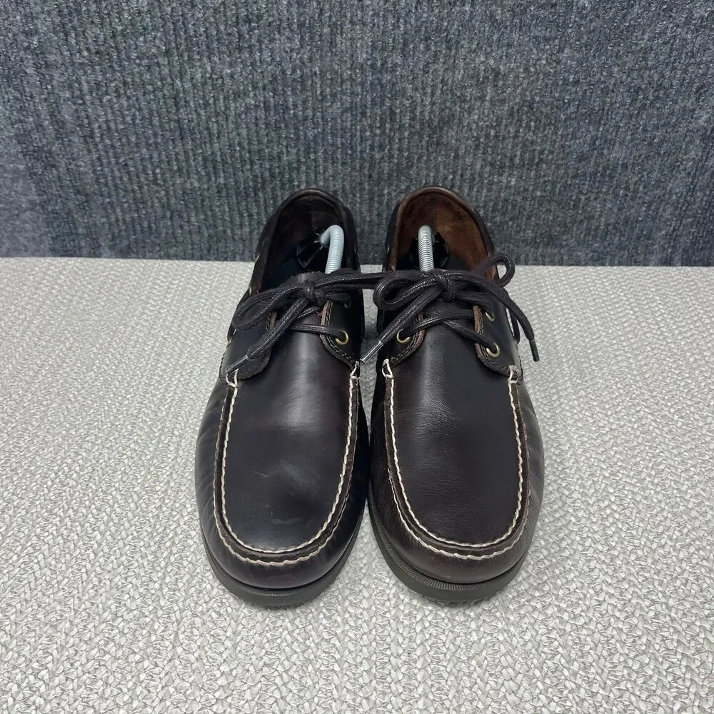 Timberland Cedar Bay Brown Leather Boat Shoes Slip On 2-Eye Mens 11.5 US